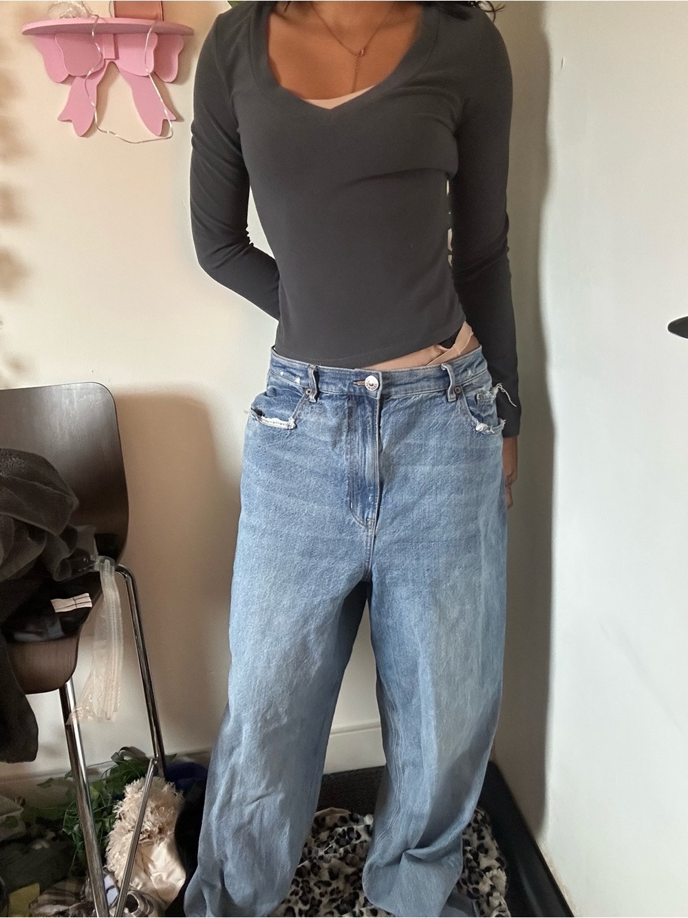 American Eagle Outfitters Boyfriend Jeans - Light Blue Denim